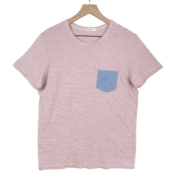 Marine Layer Other - Marine Layer Shirt Mens Small Red Stripe Ortega Pocket Tee Nantucket Surf Prep
